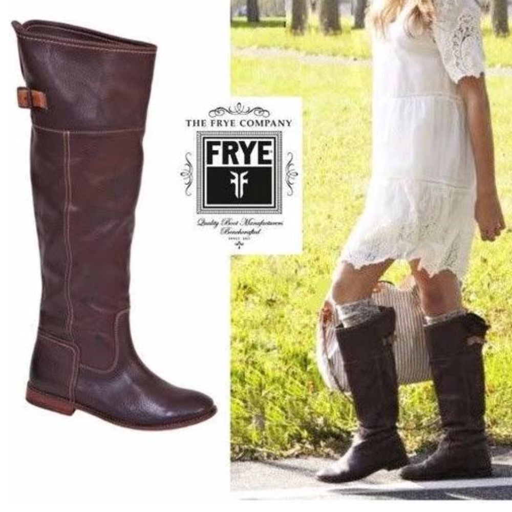 Frye Paige Cuff Tall Boots with brand new soles